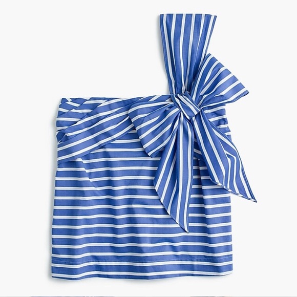 J. Crew Tops - J.Crew one-shoulder bow top in stripe